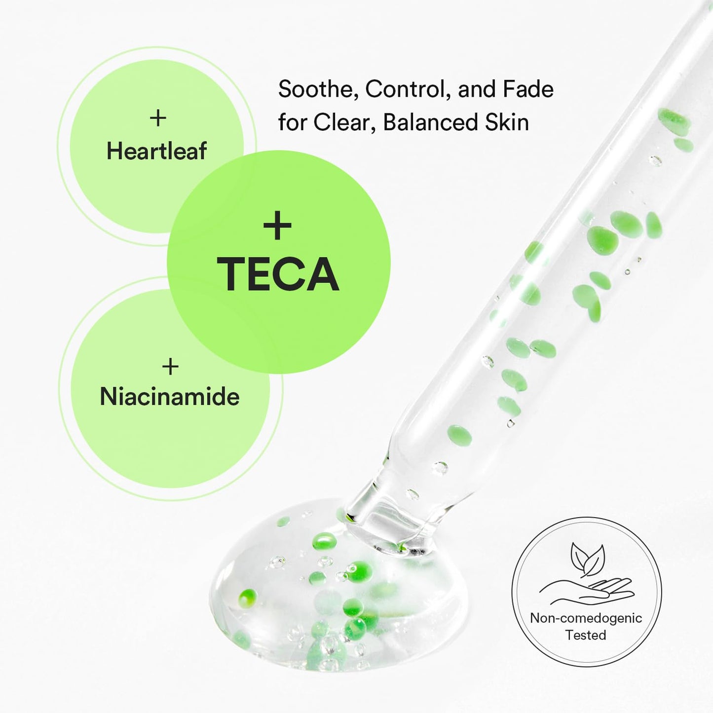 Heartleaf Teca Capsule Serum Calming Drop 1.69 Fl Oz, Centella Asiatica & Niacinamide Serum for Soothing, Acne Treatment for Face, Korean Skin Care for Oily Skin