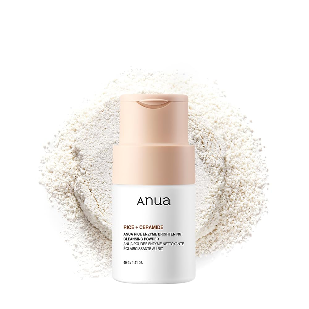 RICE ENZYME BRIGHTENING CLEANSING POWDER, Rice Mask, Ceramide, Gentle Face Wash for Brightening, Radiant Skin, Facial Cleanser for Dry Skin, Korean Skincare, Fragrance Free, 40G/1.41Fl.Oz.