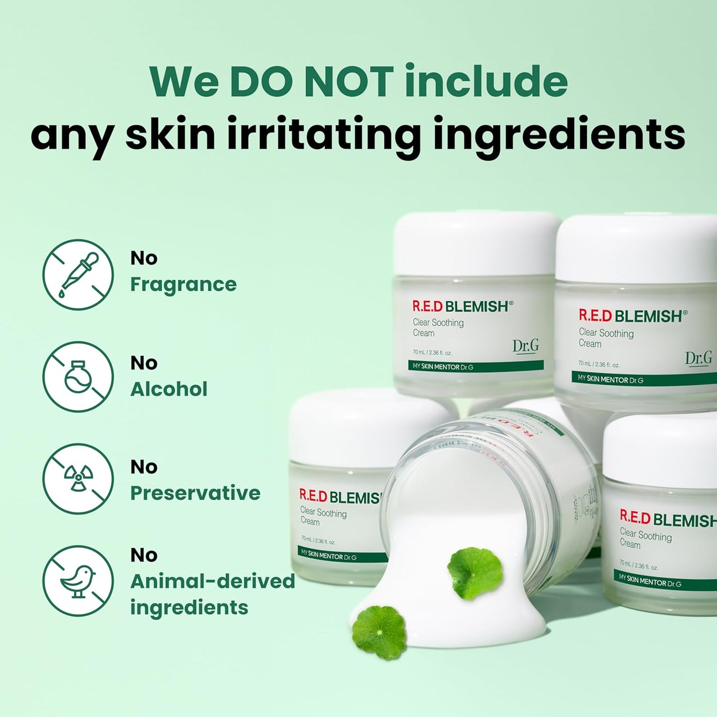Red Blemish Clear Soothing Korean Moisturizer Face Cream, 70Ml - Cica Cream, Korean Skin Care Moisturizer, Korean Face Moisturizer, Facial Moisturizer, Korean Skincare, K Beauty Skincare Coreano