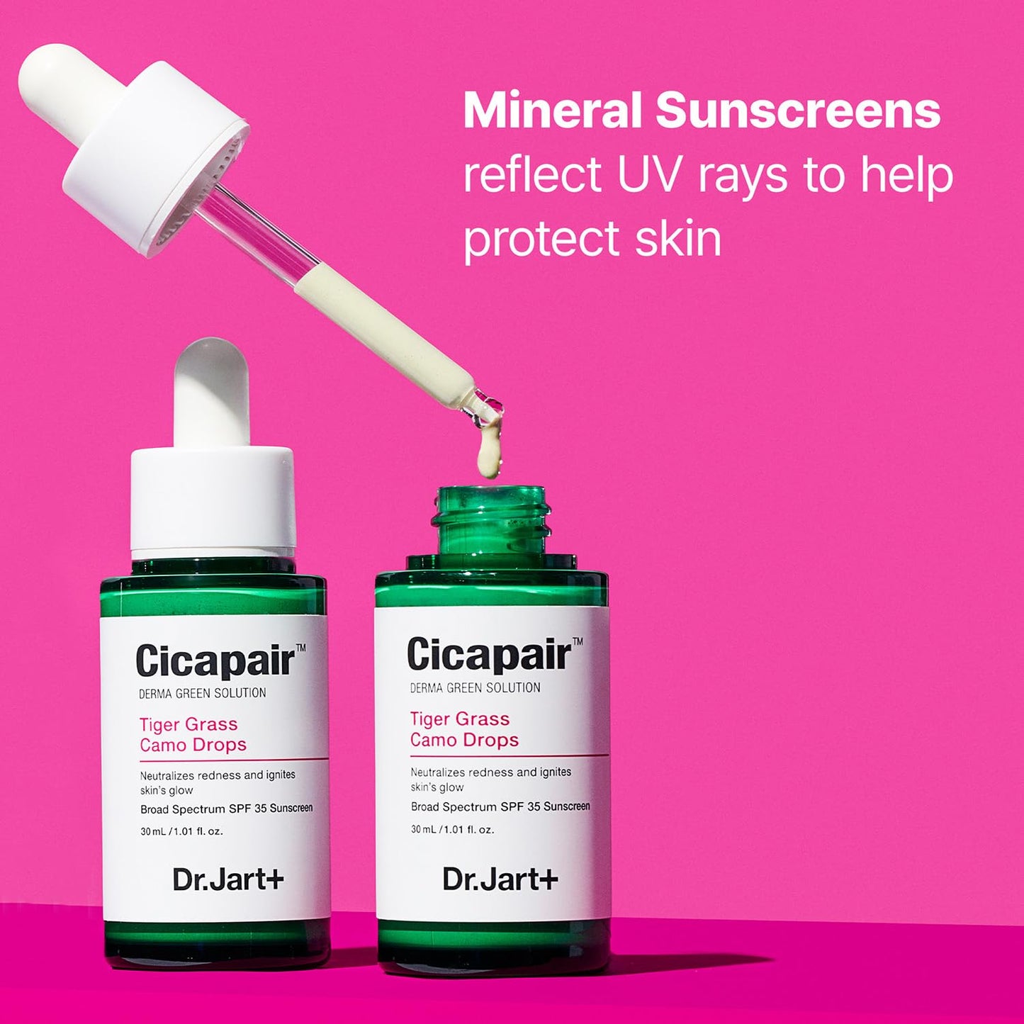 Cicapair™ Tiger Grass Camo Drops Tinted Face Serum SPF 35 with Centella Asiatica | Cc Cream | Korean Skin Care, 1.01 Fl Oz