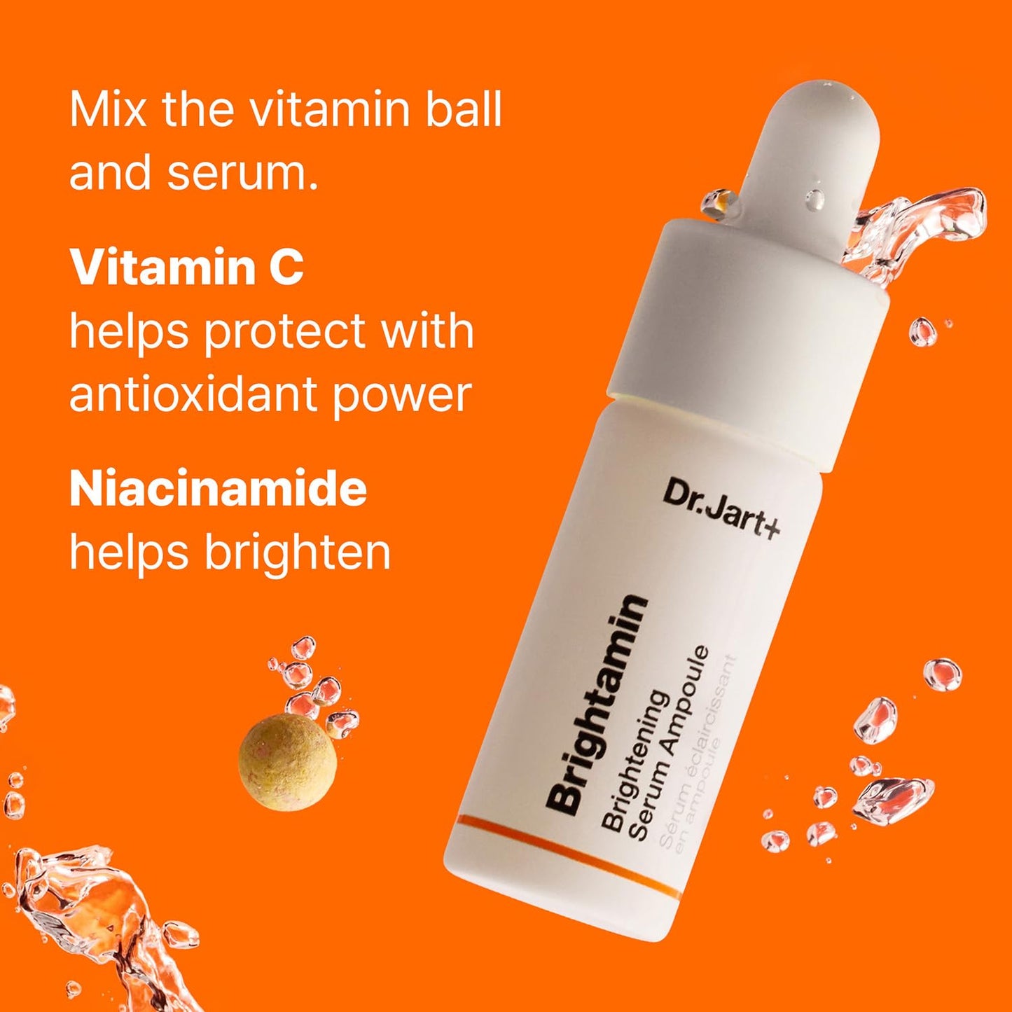 Dr.Jart+ Brightamin Brightening Korean Serum For Visible Fine Lines with Vitamin C and Niacinamide | Korean Skin Care, 0.27 Fl Oz