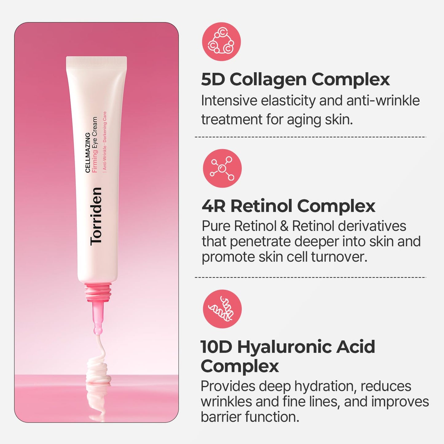 CELLMAZING Collagen Firming Eye Cream 30Ml (1.01 Fl.Oz) | Wrinkle Improvement and Dark Circles Care | 5D Collagen Complex, 4R Pure Retinol