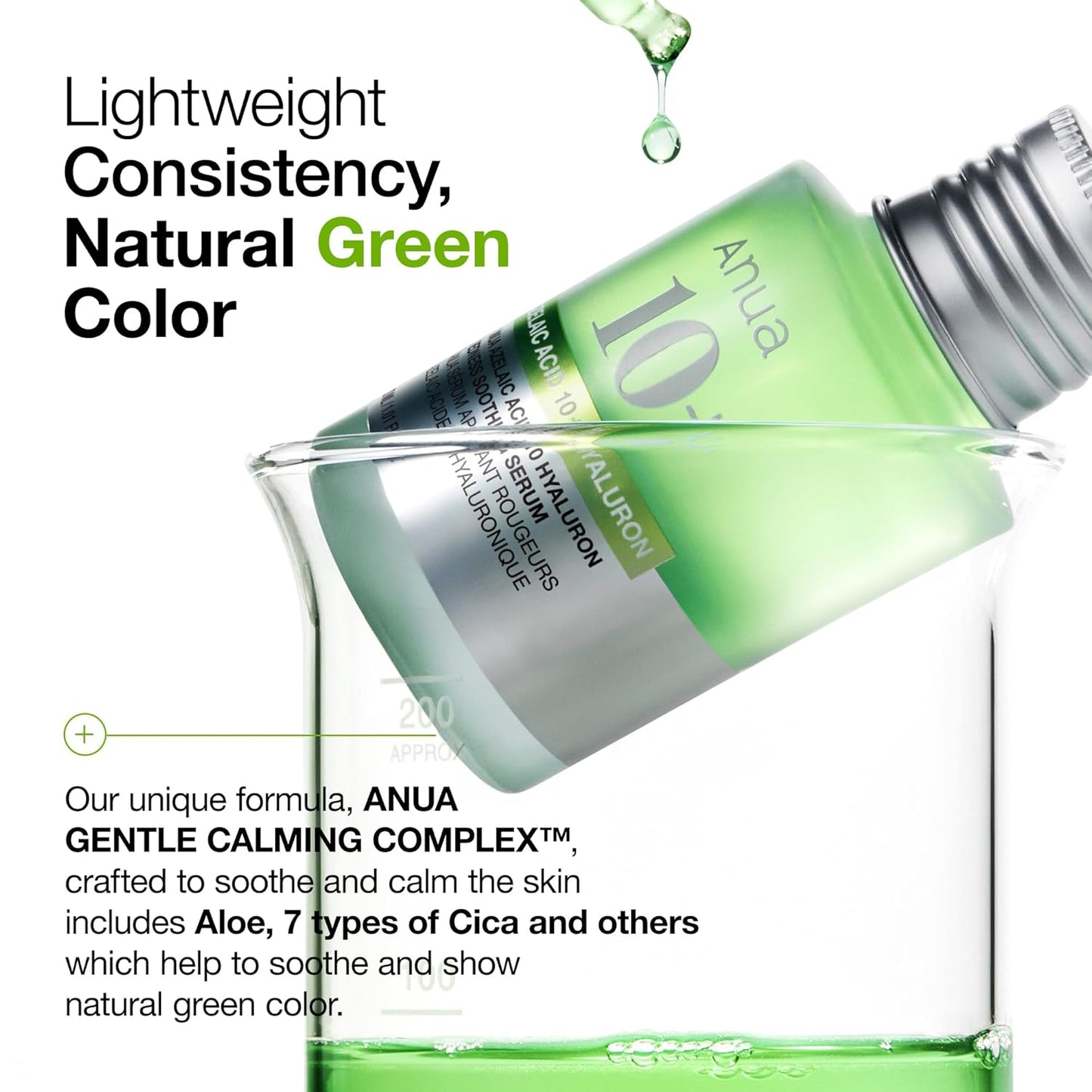 Azelaic Acid 10 Hyaluron Redness Soothing Serum, Facial Serum for Sensitive Skin, Hyaluronic Acid, Niacinamide, Spot Care, Natural Color, Vegan, Korean Skincare (30Ml/ 1.01 Fl Oz.)