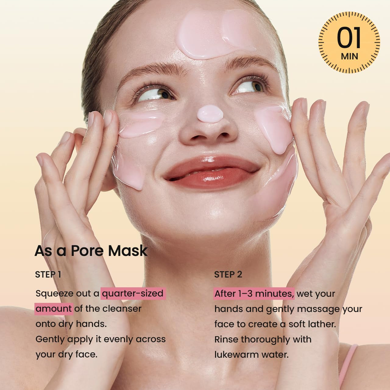Collagen Mask to Foam Cleanser, Face Wash for Women, 2-In-1 Pore Mask and Hydrating Foaming Facial Cleanser for Sensitive Skin, Oily Skin, 5.07 Fl. Oz. (150 Ml)