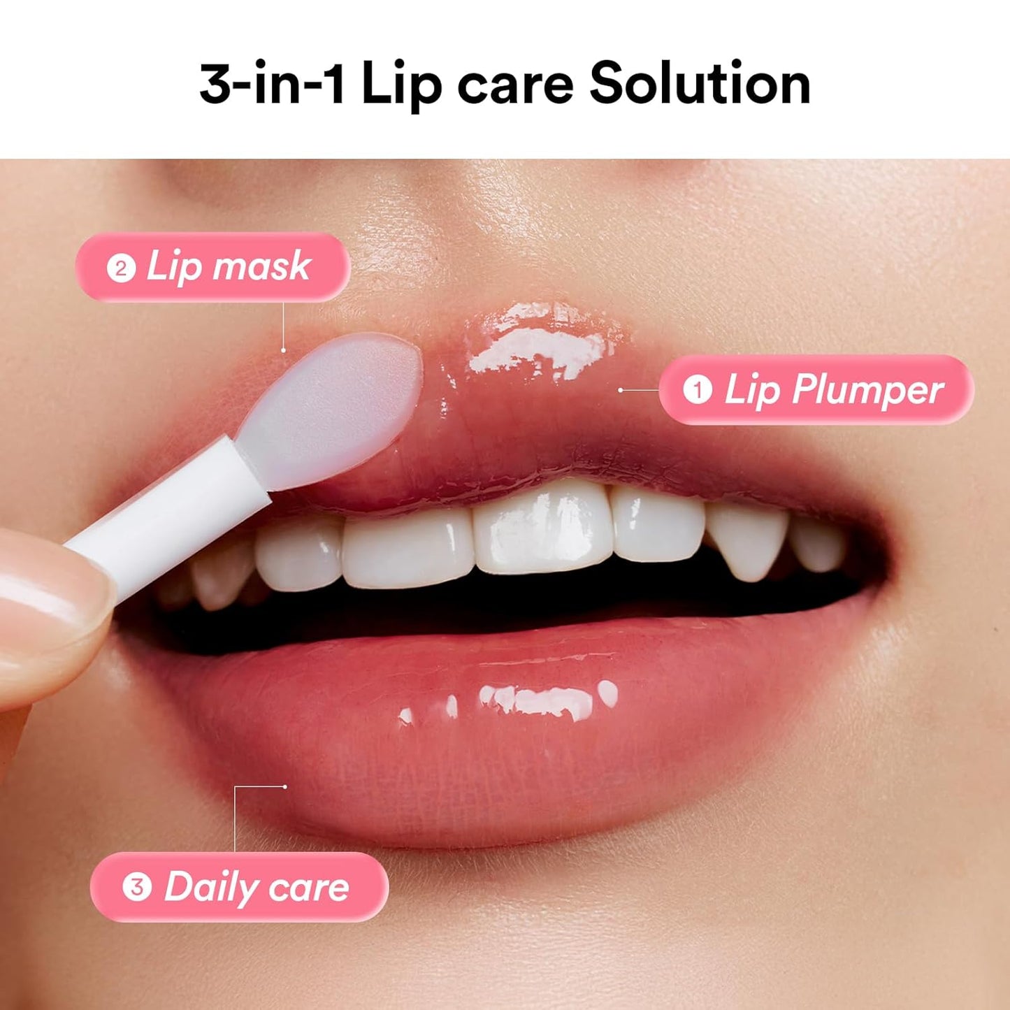 PDRN Collagen Lip Mask Glazed Jelly 0.38 Fl Oz | Korean Lip Butter Balm Overnight Sleeping Mask Hydrating Care Moisturizer Treatment for Flakey, Dry Lips