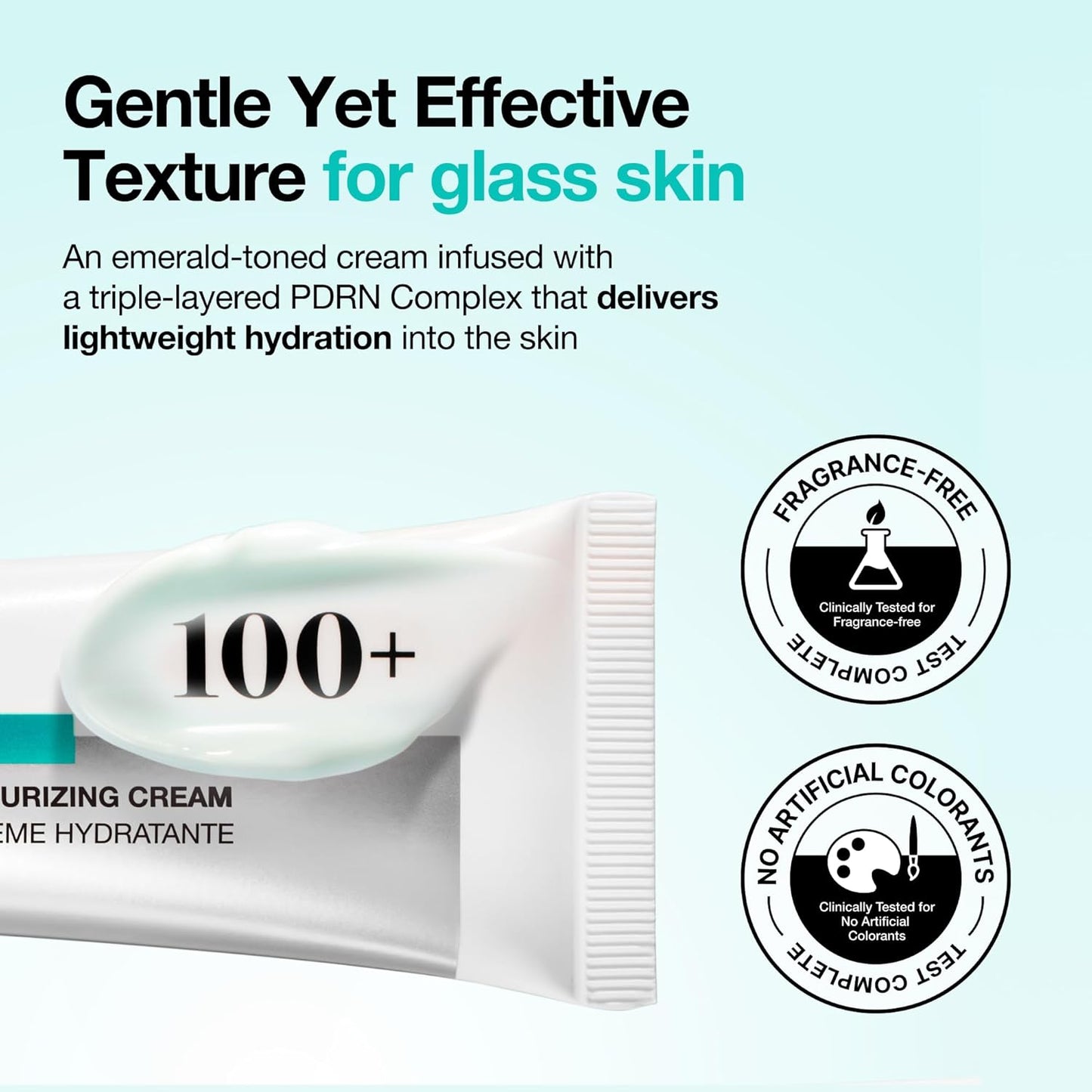 PDRN Hyaluronic Acid 100 Moisturizing Cream, Lightweight Hydrating Moisturizer with Salmon PDRN, Hyaluronic Acid, Collagen for Glass Skin, Korean Skin Care (60Ml / 2.02 Fl. Oz)