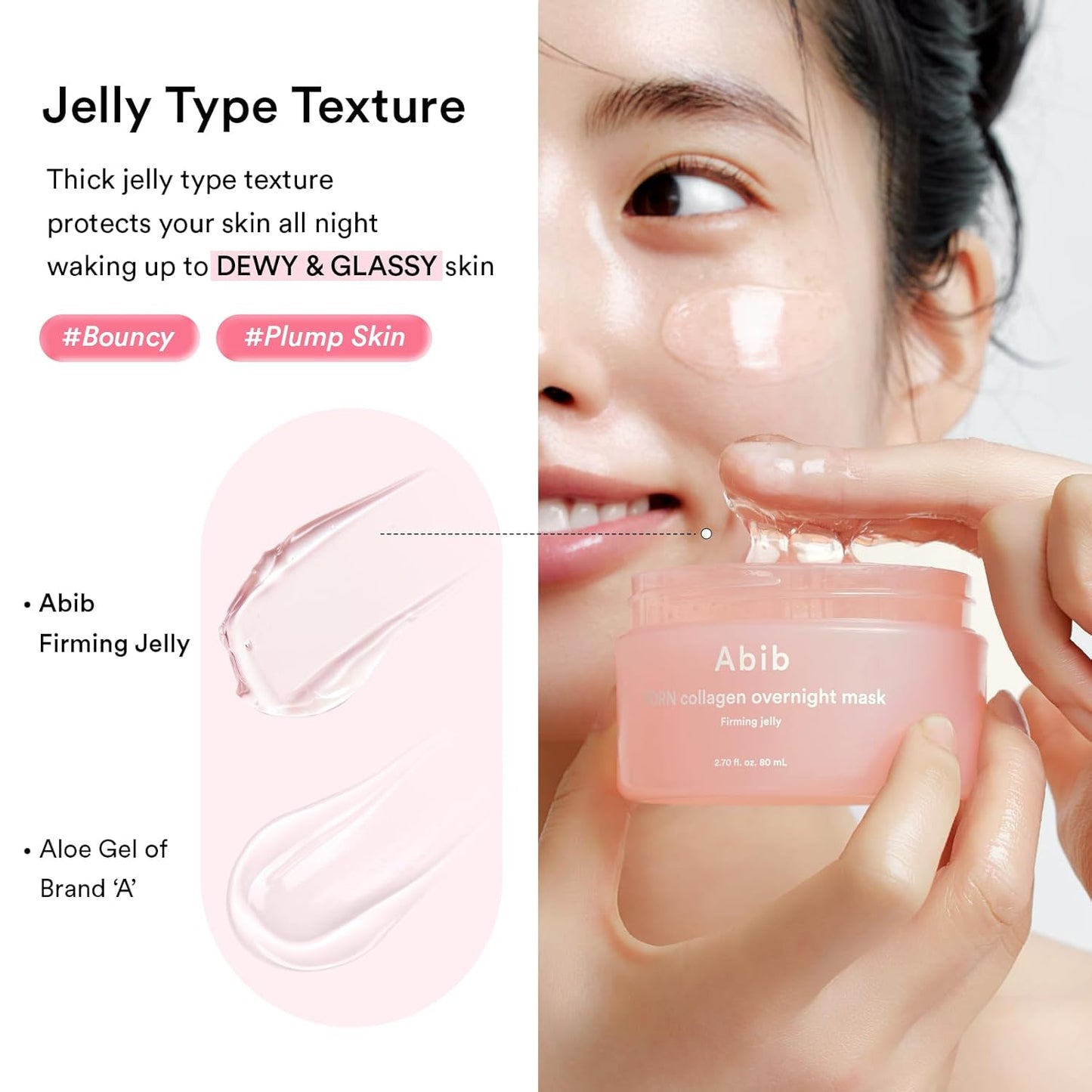 PDRN Collagen Overnight Mask Firming Jelly 2.7 Fl Oz | Korean Overnight Sleeping Cream Mask Moisturizer for Glass Skin Slugging Niacinamide Centella Peptides (Vegan Pdrn/Firming Jelly)