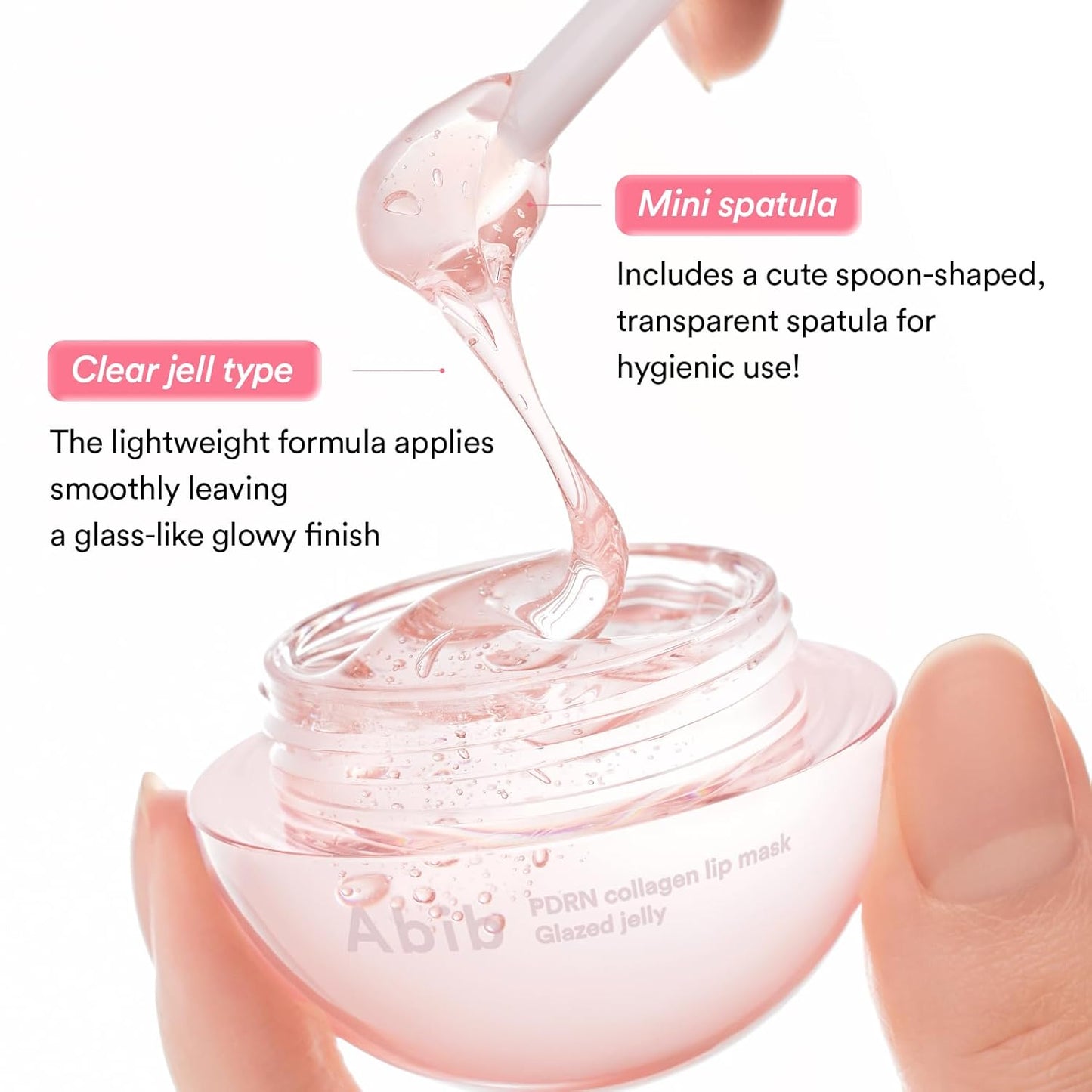 PDRN Collagen Lip Mask Glazed Jelly 0.38 Fl Oz | Korean Lip Butter Balm Overnight Sleeping Mask Hydrating Care Moisturizer Treatment for Flakey, Dry Lips