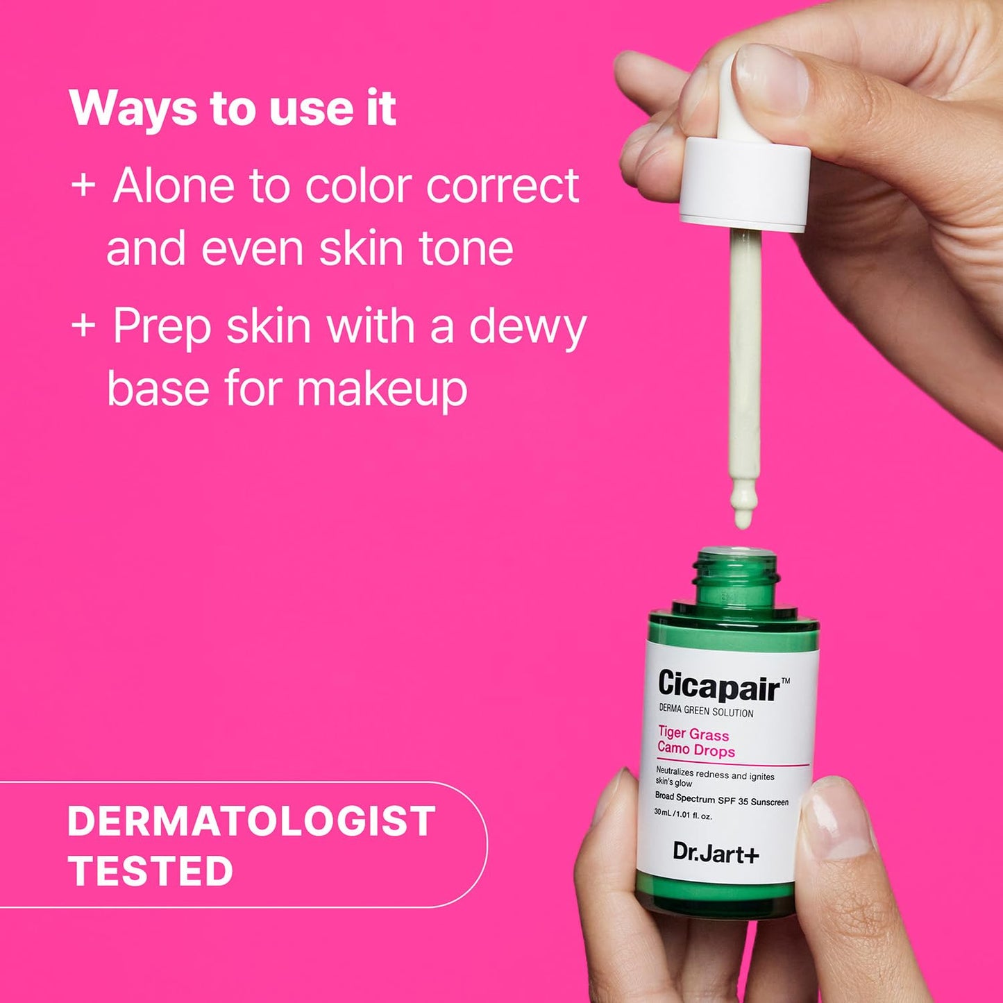 Cicapair™ Tiger Grass Camo Drops Tinted Face Serum SPF 35 with Centella Asiatica | Cc Cream | Korean Skin Care, 1.01 Fl Oz