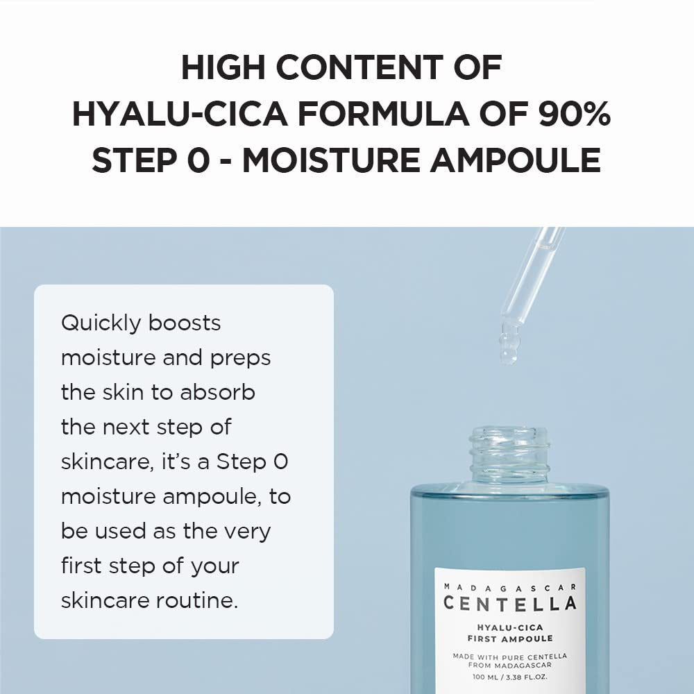Hyalu-Cica First Ampoule 3.38 Fl. Oz, 100Ml, Soothing Hydration Dry Skin