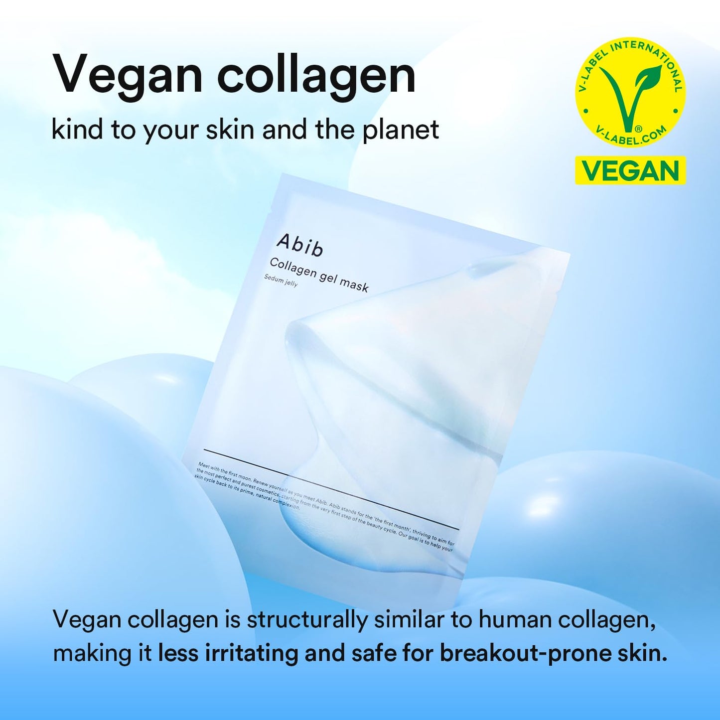 Collagen Gel Mask Sedum Jelly 10 Sheets (Hydrating) I Korean Vegan Collagen, Cooling Hydrating Hyaluronic Acid Hydrogel Face Mask Skin Care