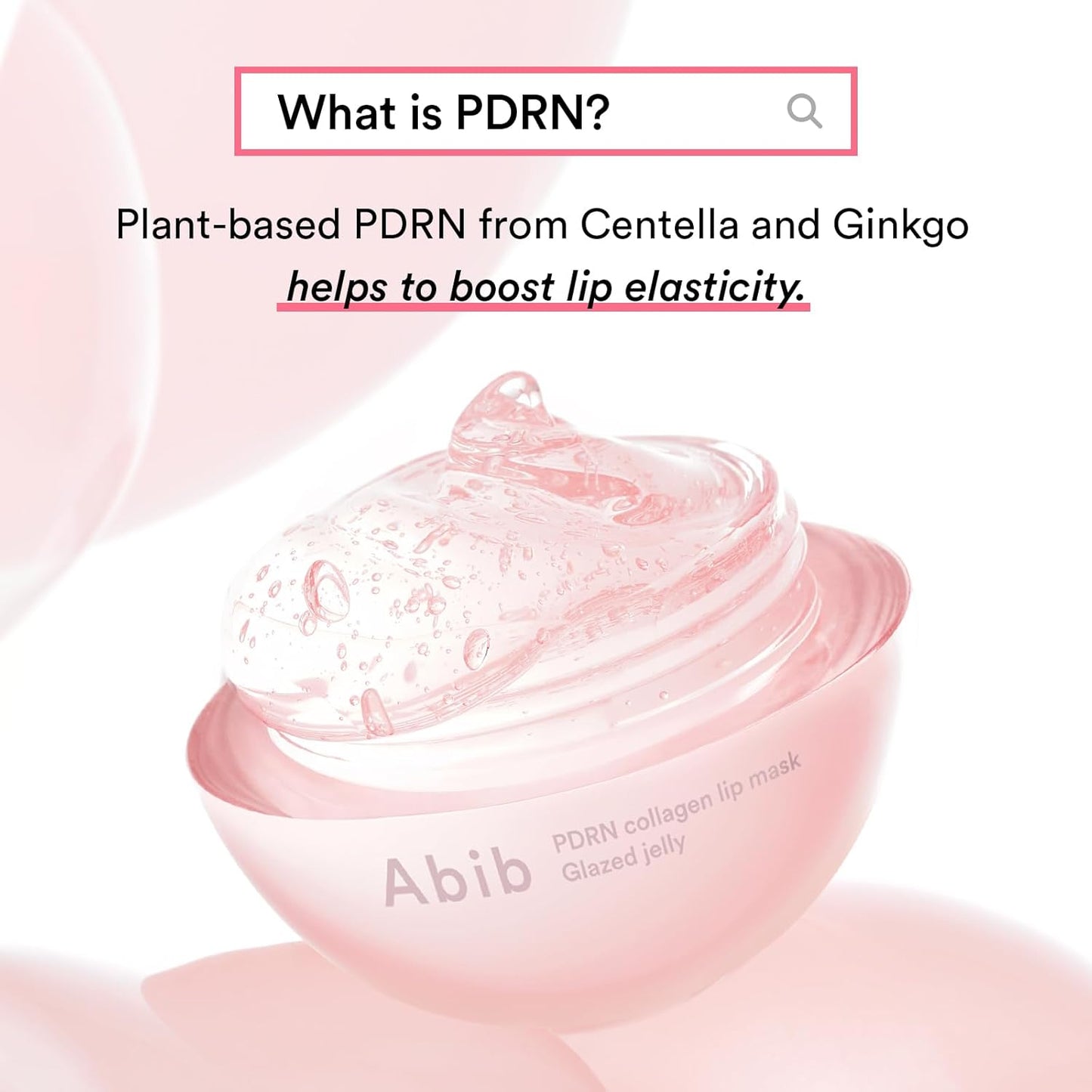 PDRN Collagen Lip Mask Glazed Jelly 0.38 Fl Oz | Korean Lip Butter Balm Overnight Sleeping Mask Hydrating Care Moisturizer Treatment for Flakey, Dry Lips