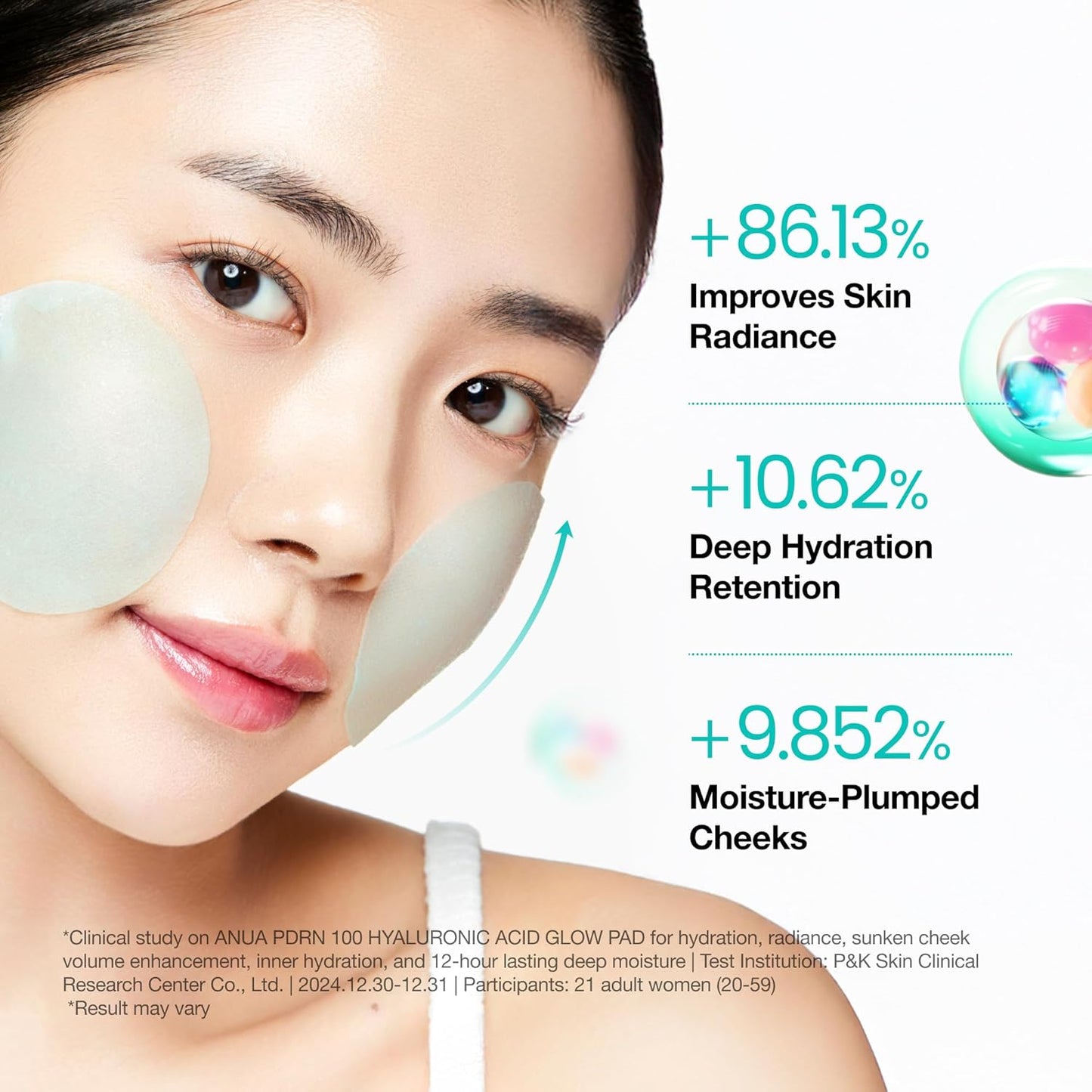 PDRN 100 Hyaluronic Acid Pad, Glow-Plumping Korean Face Pad for Daily Skincare & Makeup Prep, Dual-Sided Toner for Radiant Skin & Deep Hydration, Korean Skin Care (180Ml, 60 Pads)