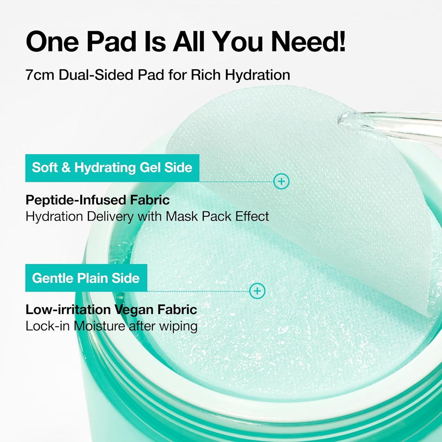 PDRN 100 Hyaluronic Acid Pad, Glow-Plumping Korean Face Pad for Daily Skincare & Makeup Prep, Dual-Sided Toner for Radiant Skin & Deep Hydration, Korean Skin Care (180Ml, 60 Pads)