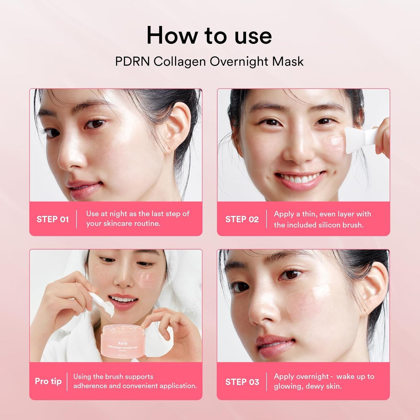 PDRN Collagen Overnight Mask Firming Jelly 2.7 Fl Oz | Korean Overnight Sleeping Cream Mask Moisturizer for Glass Skin Slugging Niacinamide Centella Peptides (Vegan Pdrn/Firming Jelly)