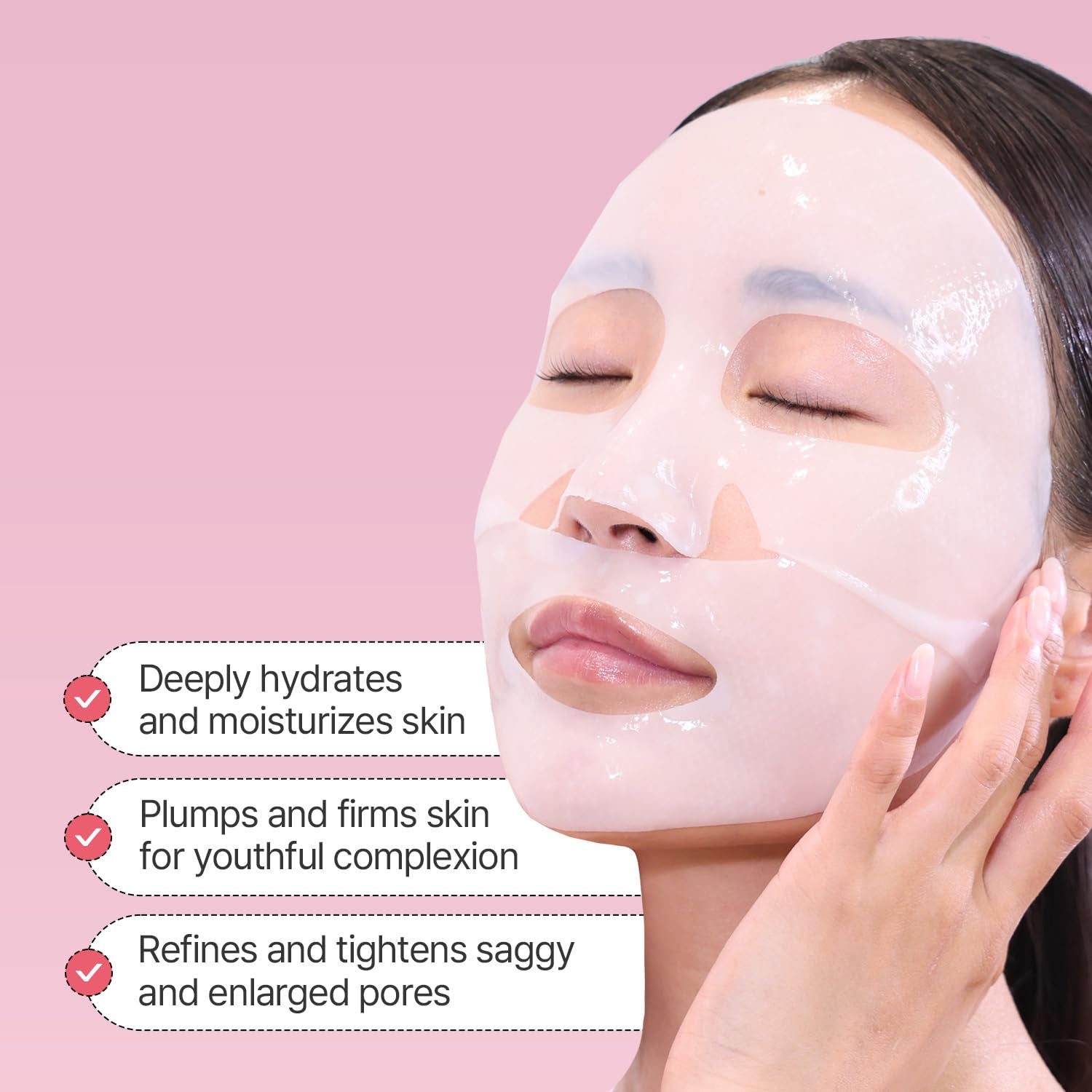 CELLMAZING Collagen Firming Gel Facial & Neck Sheet Mask (Pack of 4) | Covering Neck Mask | 5D Collagen Complex, Amino Acid Complex, Peptide