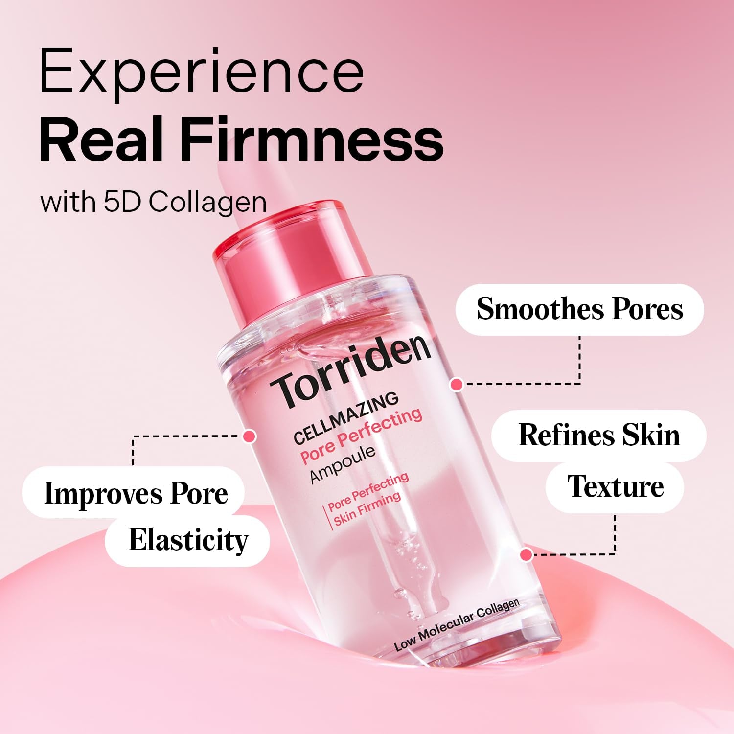 CELLMAZING Pore Perfecting Ampoule 30Ml (1.01 Fl.Oz.) | Improving Skin Elasticity | 5D Collagen, Peptide Complex, PHA, LHA | Korean Facial Serum, Korean Skin Care