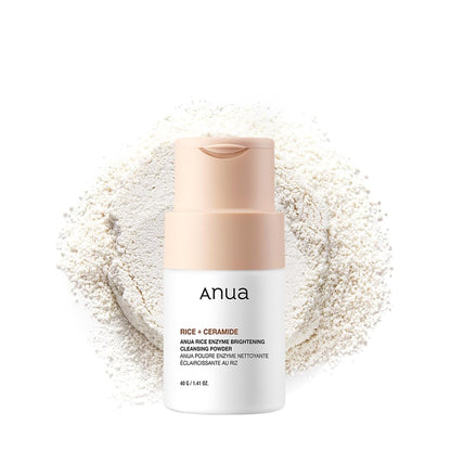 RICE ENZYME BRIGHTENING CLEANSING POWDER, Rice Mask, Ceramide, Gentle Face Wash for Brightening, Radiant Skin, Facial Cleanser for Dry Skin, Korean Skincare, Fragrance Free, 40G/1.41Fl.Oz.