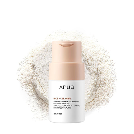 RICE ENZYME BRIGHTENING CLEANSING POWDER, Rice Mask, Ceramide, Gentle Face Wash for Brightening, Radiant Skin, Facial Cleanser for Dry Skin, Korean Skincare, Fragrance Free, 40G/1.41Fl.Oz.