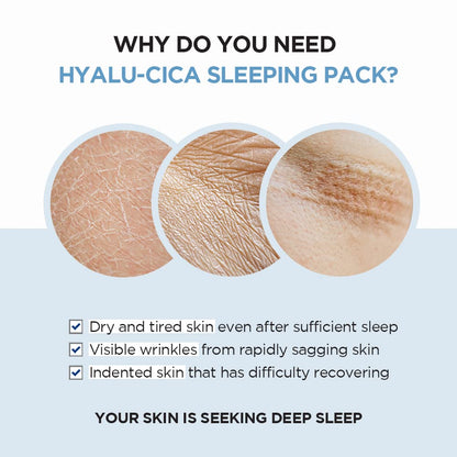 Hyalu-Cica Sleeping Pack 3.38 Fl.Oz, 100Ml Melatonin Hyaluronic Acid Centella Asiatica Extract Moist and Revitalization Multi Care Solutions
