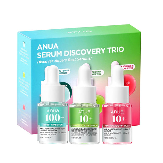 Serum Discovery Trio, Mini Face Serum Travel Size Kit with Hyaluronic Acid, Niacinamide & Azelaic Acid, Hydrating Soothing Gift Set for Women, Korean Skincare Set -10Ml/0.33Fl.Oz × 3EA