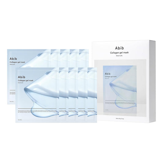 Collagen Gel Mask Sedum Jelly 10 Sheets (Hydrating) I Korean Vegan Collagen, Cooling Hydrating Hyaluronic Acid Hydrogel Face Mask Skin Care