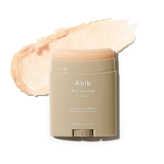 Airy Sunstick Smoothing Bar Broad Spectrum SPF50+ 0.81 Oz / 23 G (Semi- Matte) | Korean Suncreen Stick Suncare Sunblock, No Whitecast, Protector Solar Barra, Water Resistant
