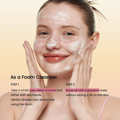 Collagen Mask to Foam Cleanser, Face Wash for Women, 2-In-1 Pore Mask and Hydrating Foaming Facial Cleanser for Sensitive Skin, Oily Skin, 5.07 Fl. Oz. (150 Ml)