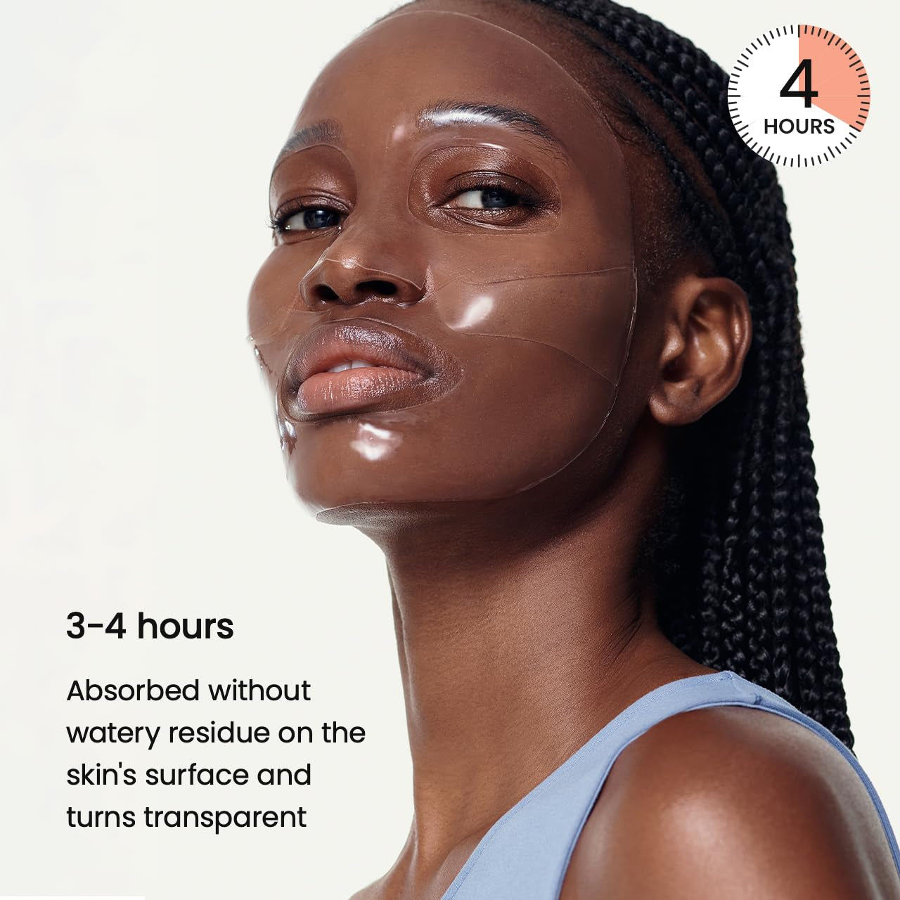 Hydro Cera-Nol Real Deep Mask, Overnight Hydrogel Mask, Hydrating Facial Mask for Sensitive Skin, Redness Reducing & Quick Soothing Effect, 1.19Oz(34G) X 4Ea