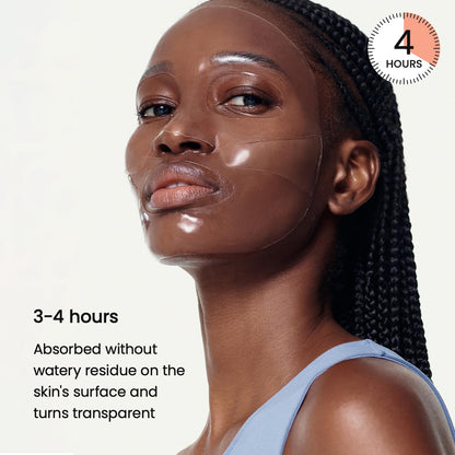 Hydro Cera-Nol Real Deep Mask, Overnight Hydrogel Mask, Hydrating Facial Mask for Sensitive Skin, Redness Reducing & Quick Soothing Effect, 1.19Oz(34G) X 4Ea