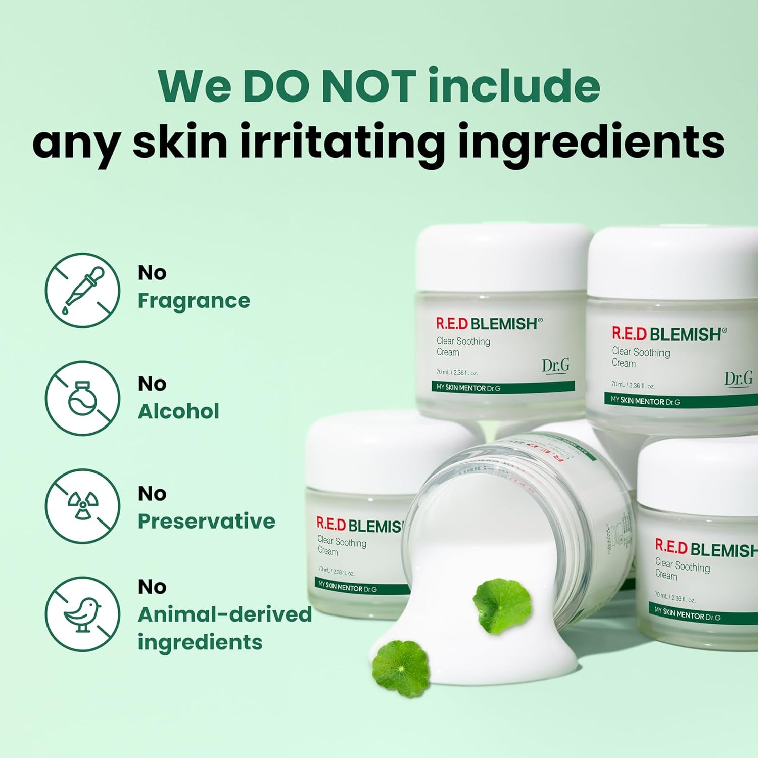 Red Blemish Clear Soothing Korean Moisturizer Face Cream, 70Ml - Cica Cream, Korean Skin Care Moisturizer, Korean Face Moisturizer, Facial Moisturizer, Korean Skincare, K Beauty Skincare Coreano