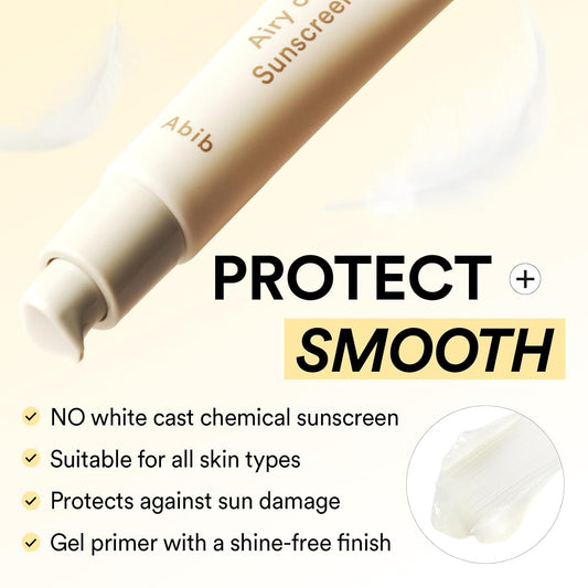 Abib Airy Clear Sunscreen Gel SPF30 1.01 fl.oz / 30 g (Semi- matte) | Korean Suncreen, Suncare, Sunblock, No White cast, Reef Safe, Primer poreless