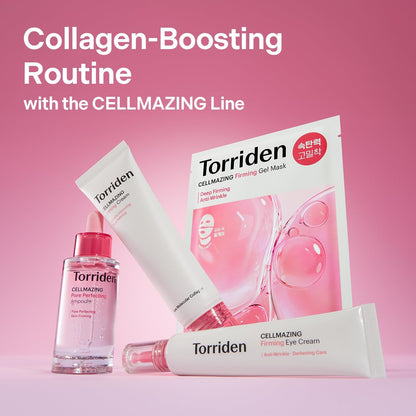 Torriden CELLMAZING Collagen Firming Gel Facial & Neck Sheet Mask (pack of 4) | Covering Neck Mask | 5D Collagen Complex, Amino Acid Complex, Peptide