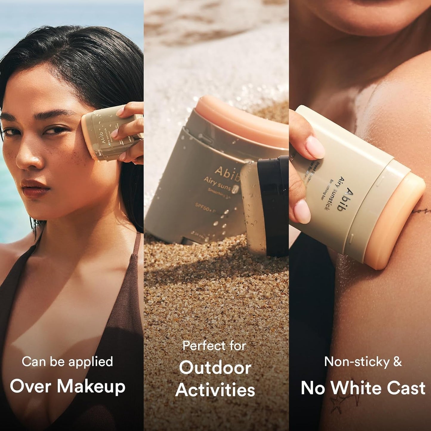 Airy Sunstick Smoothing Bar Broad Spectrum SPF50+ 0.81 Oz / 23 G (Semi- Matte) | Korean Suncreen Stick Suncare Sunblock, No Whitecast, Protector Solar Barra, Water Resistant