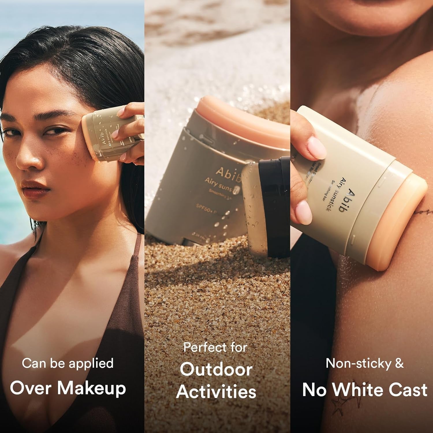 Airy Sunstick Smoothing Bar Broad Spectrum SPF50+ 0.81 Oz / 23 G (Semi- Matte) | Korean Suncreen Stick Suncare Sunblock, No Whitecast, Protector Solar Barra, Water Resistant