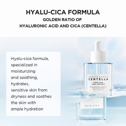 Hyalu-Cica First Ampoule 3.38 Fl. Oz, 100Ml, Soothing Hydration Dry Skin