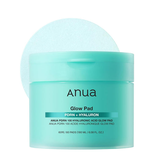 PDRN 100 Hyaluronic Acid Pad, Glow-Plumping Korean Face Pad for Daily Skincare & Makeup Prep, Dual-Sided Toner for Radiant Skin & Deep Hydration, Korean Skin Care (180Ml, 60 Pads)