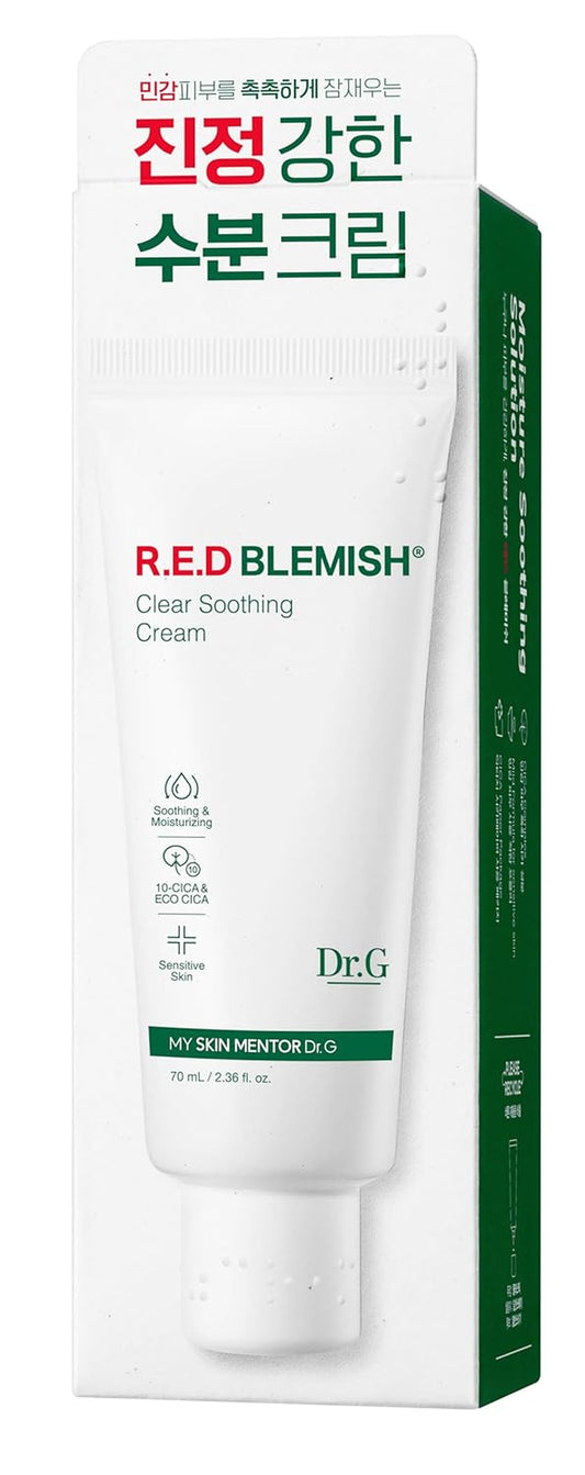 Red Blemish Clear Soothing Korean Moisturizer Face Cream, 70Ml - Cica Cream, Korean Skin Care Moisturizer, Korean Face Moisturizer, Facial Moisturizer, Korean Skincare, K Beauty Skincare Coreano