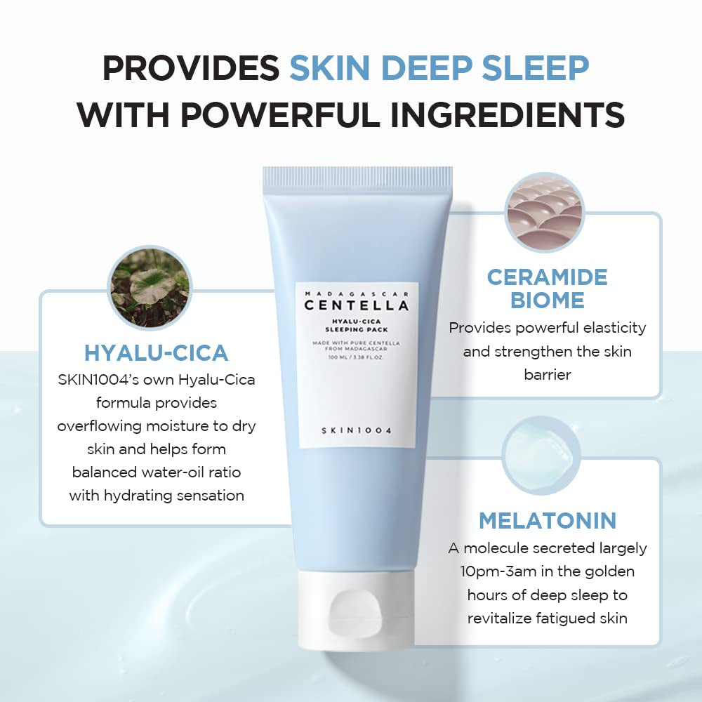 Hyalu-Cica Sleeping Pack 3.38 Fl.Oz, 100Ml Melatonin Hyaluronic Acid Centella Asiatica Extract Moist and Revitalization Multi Care Solutions