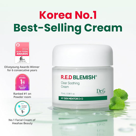 Red Blemish Clear Soothing Korean Moisturizer Face Cream, 70Ml - Cica Cream, Korean Skin Care Moisturizer, Korean Face Moisturizer, Facial Moisturizer, Korean Skincare, K Beauty Skincare Coreano
