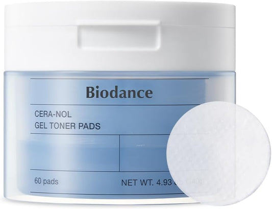 Cera-Nol Gel Toner Pads | Hydrating, Soothing Korean Toner Pads for Sensitive Skin | 4.93 Fl.Oz.(140G), 60Pads