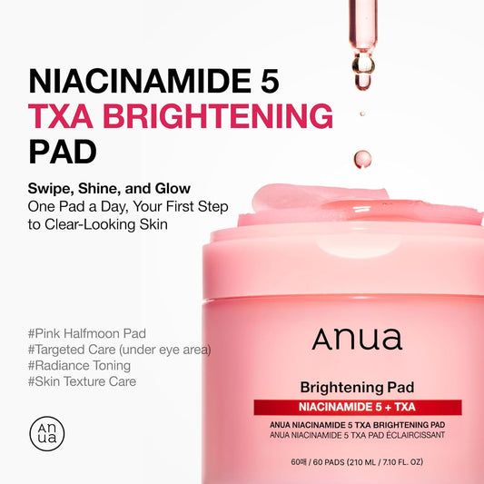 Niacinamide 5 TXA Toner Pads – Hydrating Facial Pad for Even-Looking Skin Tone & Daily Radiance Care, Glow up Under-Eye with Tranexamic Acid, Korean Skin Care (210Ml, 60 Pads)