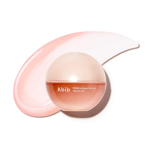 PDRN Collagen Lip Mask Glazed Jelly 0.38 Fl Oz | Korean Lip Butter Balm Overnight Sleeping Mask Hydrating Care Moisturizer Treatment for Flakey, Dry Lips