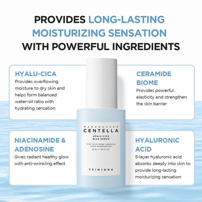 Hyalu-Cica Blue Serum 1.69 Fl.Oz, 50Ml, 5 Layer Hyaluronic Acid Cica Niacinamide, Hydrating and Refreshing Multi-Care Solutions